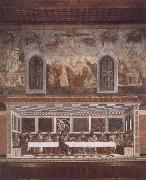 Francesco del Castagno Last supper and above resurrection oil painting reproduction